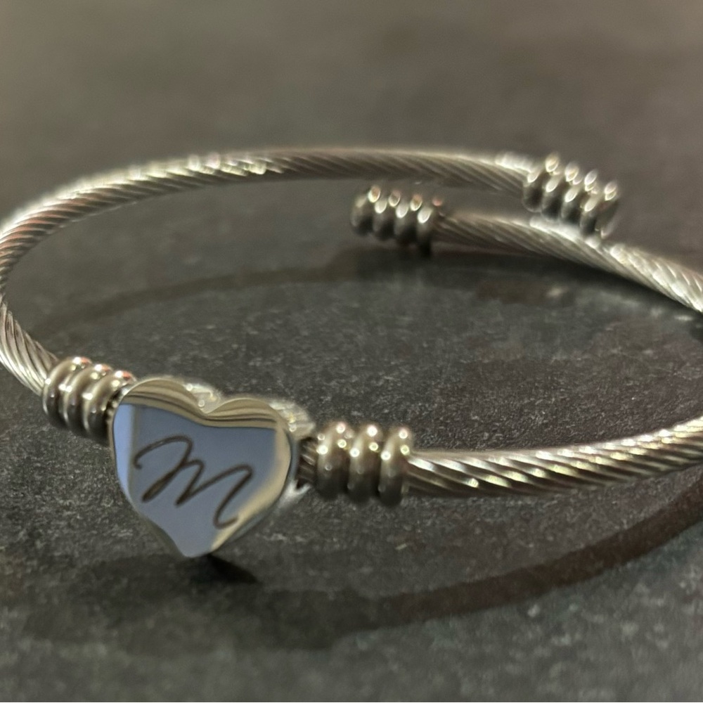 Monogram silver-plated bracelet